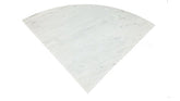 Tenedos Italian White Carrara Marble Polished 18'' Corner Solid Surface Wall Mount Shower Seat